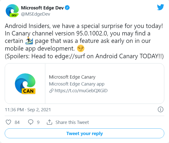 安卓手机已支持玩微软Edge浏览器隐藏冲浪小游戏(图2)