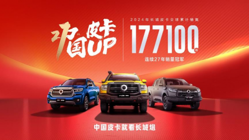 第27次夺冠 长城皮卡2024年全球累计销量突破177万辆 再创行业新巅峰