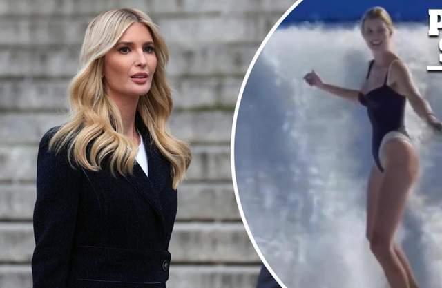 伊万卡开心玩冲浪又瘦又美无一丝赘肉远离政坛生活照样精彩